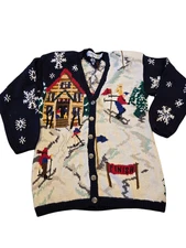 The Eagles Eye handknit sweater ski knit size M runs big