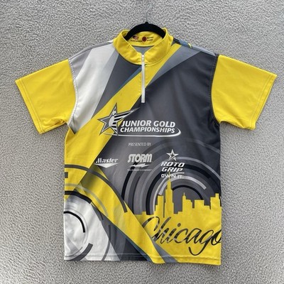 Bowling Jersey Men Medium Grey Yellow I AM Bowling Andrei Tacorda Junior Gold
