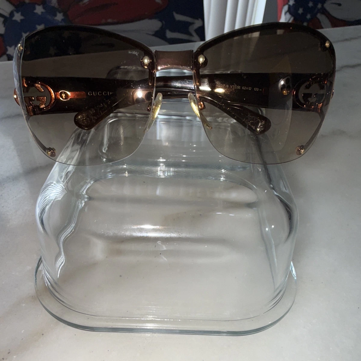 Gucci Rimless Brown Sunglasses for Women for sale | eBay display picture 1