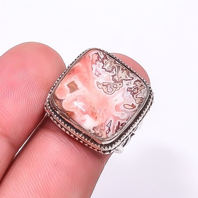 Rosetta Jasper - United State Gemstone 925 Sterling Silver Bali Ring S.6 R242115