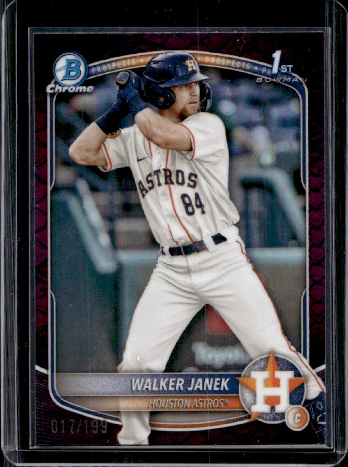 2025 Bowman Walker Janek Chrome Reptilian Fuchsia Refractor 1st #17/199