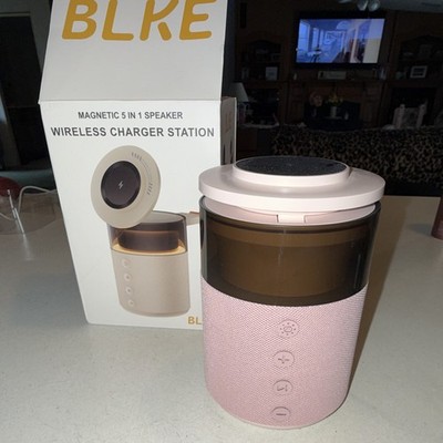 BLKE HT-554 Magnetic 5-in-1 Wireless Charging Portable Speaker Station Pink
