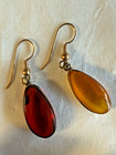 Beautiful Vintage amber two colors french wire earrings — photo 1