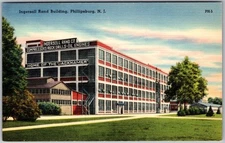 Vintage Linen Postcard Ingersoll Rand CO Building Phillipsburg, NJ 1940s