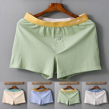 Mens Cotton Boxers Shorts Underwear Underpants Trunks Homewear Breathable Loose