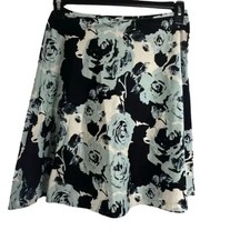Talbots  Petites Aline Dark Floral Knee Length Cotton Skirt Cottage Core Sz 2P