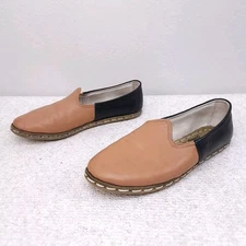 SABAH Handmade Flats Women EU 40 US 9 Brown Black Leather Two Tone Loafer Beirut