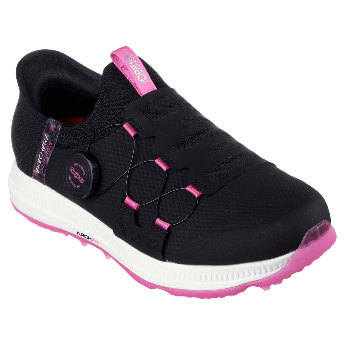 Skechers Womens GO GOLF Elite 5-Slip 'In Golf Shoes - Black/Pink - UK 5