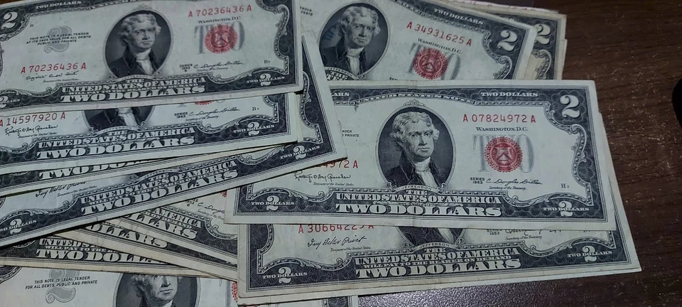 1 Pcs 1953 or 1963 Two Dollar Bill Red Seal XF ( You choose ) - Image 4 of 4