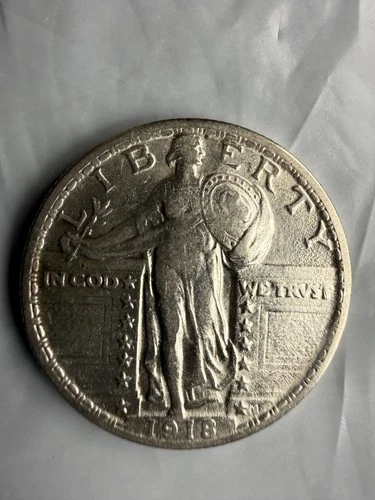 1918 Standing Liberty Quarter- High Very Fine, Great Clarity and Luster for Type