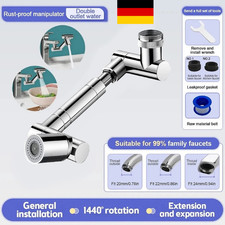 Drehbarer Wasserhahn Aufsatz, 1440 Grad Drehbarer Multifunktionaler Verlängerung