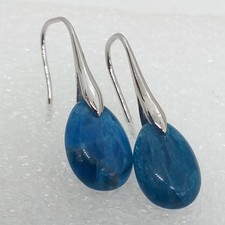 NATUR APATIT blau Ohrringe 925 Sterling Sterling Silber Ohrhänger rhodiniert