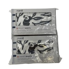 SET OF 2 Nanit Smart Sheets White 100 Cotton Fitted Sheets for Crib 27.5x52"