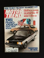Motor Trend August 1980 Chevy Chevette Vs Caprice Collector Cars