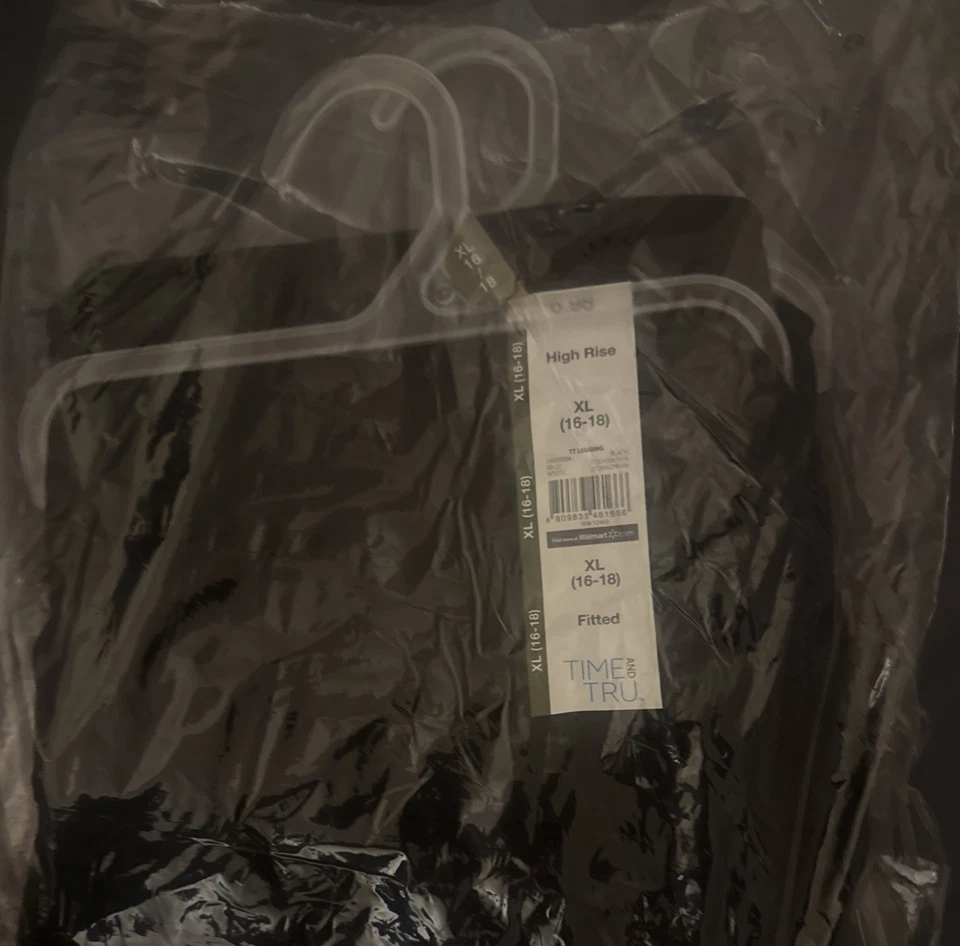 2pk Time & Tru Mujer Tiro Alto Tirar en el Tobillo Leggings X-LARGE (16-18) Negros Nuevos Foto 4 de 4