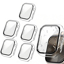 5pcs Case  Tempered Glass for Apple Watch Series Ultra/SE/10/9/8/7/6/5/4/3/2/1