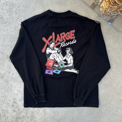 Vintage Inspired X-LARGE Records Graphic Long Sleeve Skate Tee