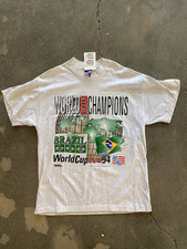 VTG 1994 Soccer World Cup Champions Brazil T-Shirt Men's XL 90's NWT Deadstock