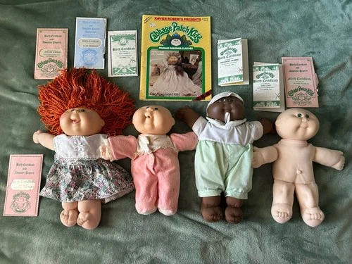 Vintage Cabbage patch dolls lot of 4. 7 birth certi Designer clothes Patterns