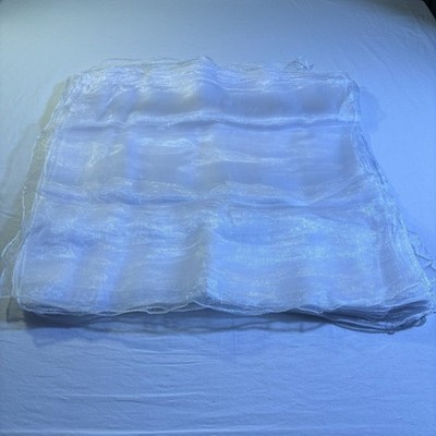 48 pk 24in x 24in White Organza Fabric Sheer Draping Material Craft Decor Scraps