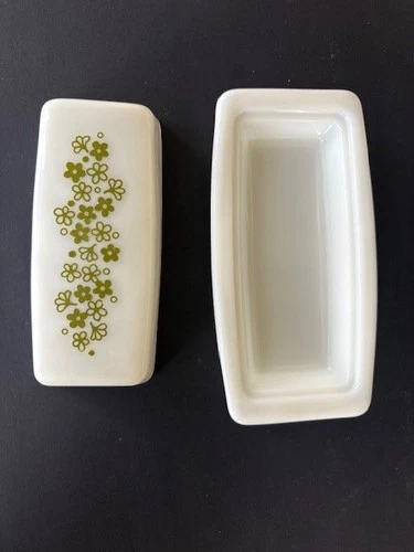 Vintage Pyrex Crazy Daisy Spring Blossom Butter Dish Base & Lid