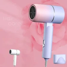 2000W Folding Hair Dryer High Power Ionic, Silent & Portable Travel Blow Dryer