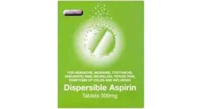 ASPAR Dispersible Aspirn Tablets 16 Pain Relief Soluble 300mg