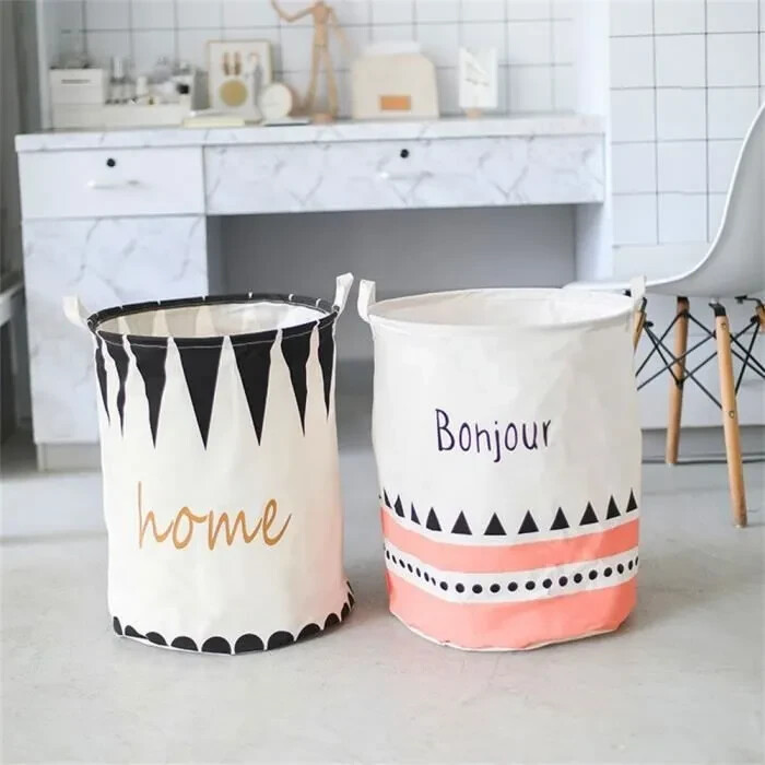 Panier à linge imperméable lot de 2 bacs de rangement pliables pour chambre d'enfant