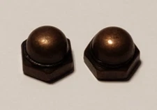 SET OF 2 ANTIQUE COPPER FINISH CANOPY CAP NUTS 8/32F TAP LAMP PART NEW 20709AJB