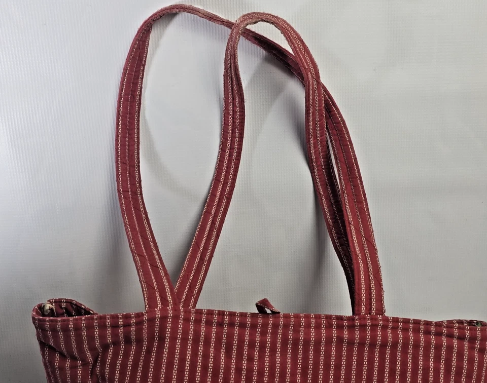 Auténtico Bolso de Hombro Vintage Grande Raro Desteñido Gloria Viaje Diseño Floral Rojo Foto 4 de 4