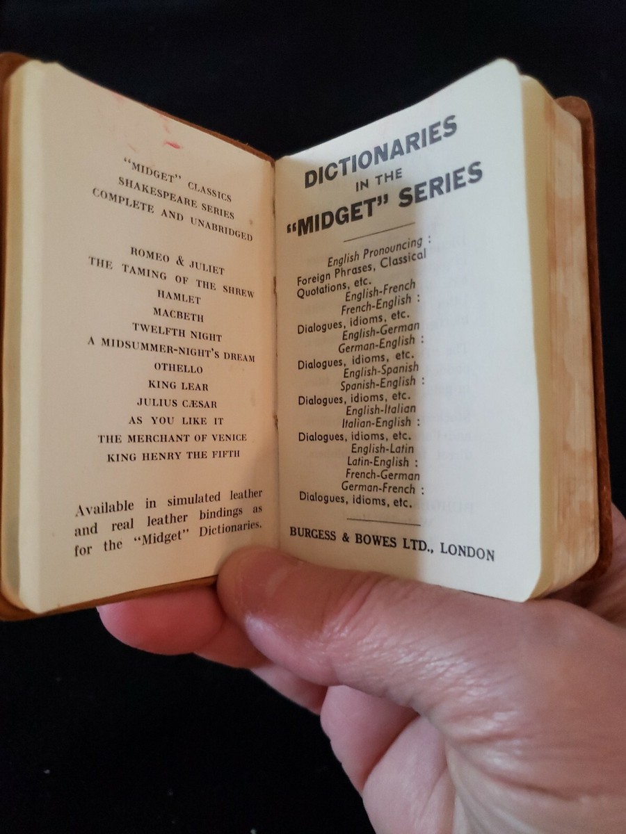 豆本 BURGESS & BOWES MIDGET Dictionary MIDGET DICTIONARIES ENGLISH-GERMAN GERMAN-ENGLISH