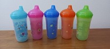 Set Of 5 Nuby Insulated Hard Spout Sippy Cup Bite Proof Easy Sip - 9oz/270ml