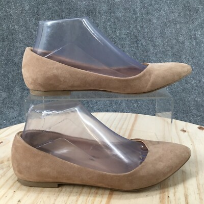 Forever 21 Ballet Flat Womens 7.5 Beige Pointed Toe Slip On Casual Comfort Suede