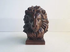 Lion finial bed post, Painted, Home Wall Embellis Lion Head Wooden Finial,