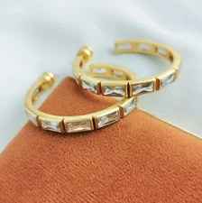 Julie Vos Gold Antonia Cubic Zirconia Hoop Earrings