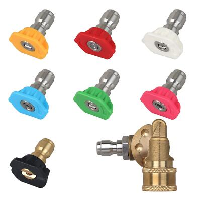 #ad Pressure Washer Quickconnect Pivoting Coupler Kit 7 Pack Power Washer Nozzle Tip $26.96