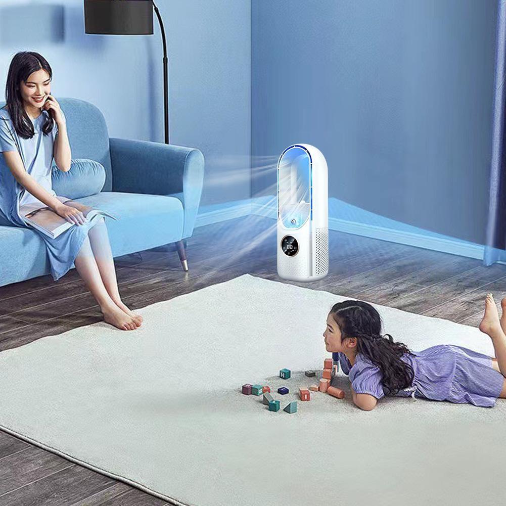 Portable Air Cooler Leafless Electric Fan 6 Speed Silent Timer Air  Conditioner: | eBay