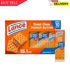 Lance Sandwich Crackers, ToastChee Peanut Butter, 20 Individually Wrapped Pac...