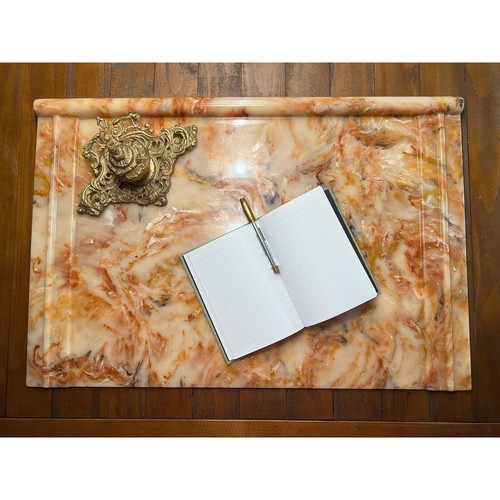 1970/80s Faux Marble/Granite Desk Pad Protector 