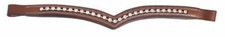 Brow band V Shape Crystal Browband Leather For Bridle Black Brown leather.