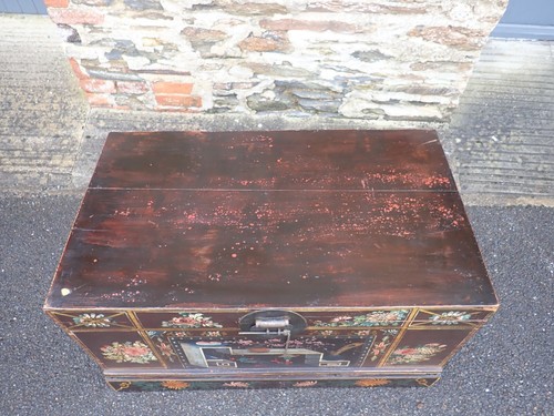 Vintage Chinese painted chest blanket box - Picture 10 of 19