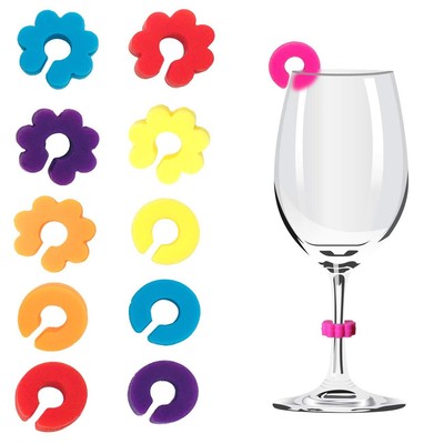 12 Stück Silikon Drink Marker Weinglas Charms für Party Champagner Flöten Coc...