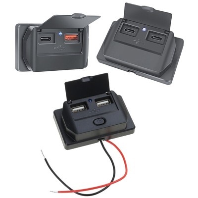 USB Outlet Panel QC3.0 PD Type C Outlet 12V 24V Wall Mount for Bus MarineBoat