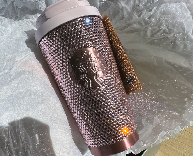 McKay Collectionスターリングシルバーコーティングビーズフレーム Starbucks Korea SS Yunseul Rhinestone Pink Tumbler 473ml, 2024
