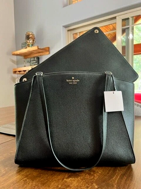 Kate Spade Bags | Kate Spade Brim Laptop Tote Colorblack | Color: Black/Gold | Size: Large | Coachkors5's Closet