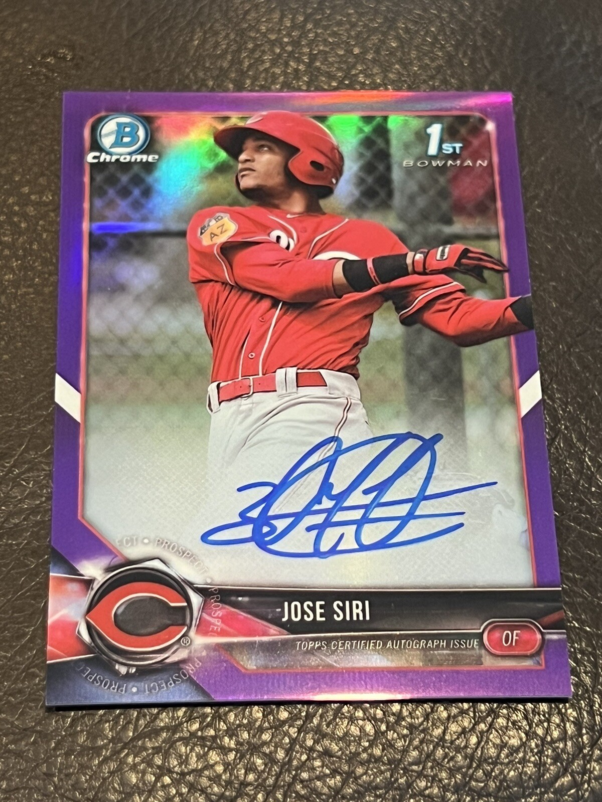2018 Bowman Chrome Jose Siri Purple Refractor 1st Prospect Auto /250 Autograph
