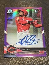 2018 Bowman Chrome Jose Siri Purple Refractor 1st Prospect Auto /250 Autograph