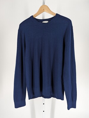 Sandro Spring 2018 Lightweight Knit Dark Blue Navy Crewneck Sweater XL