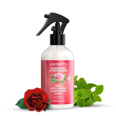 Daily Moisturizing Refreshing Spray for Locs, Dreadlocks - Rose Water and Pep...