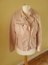 Joanna Hope Size 14 Pale Pink Faux, Vegan Leather Jacket Xmas Gift Soft Supple